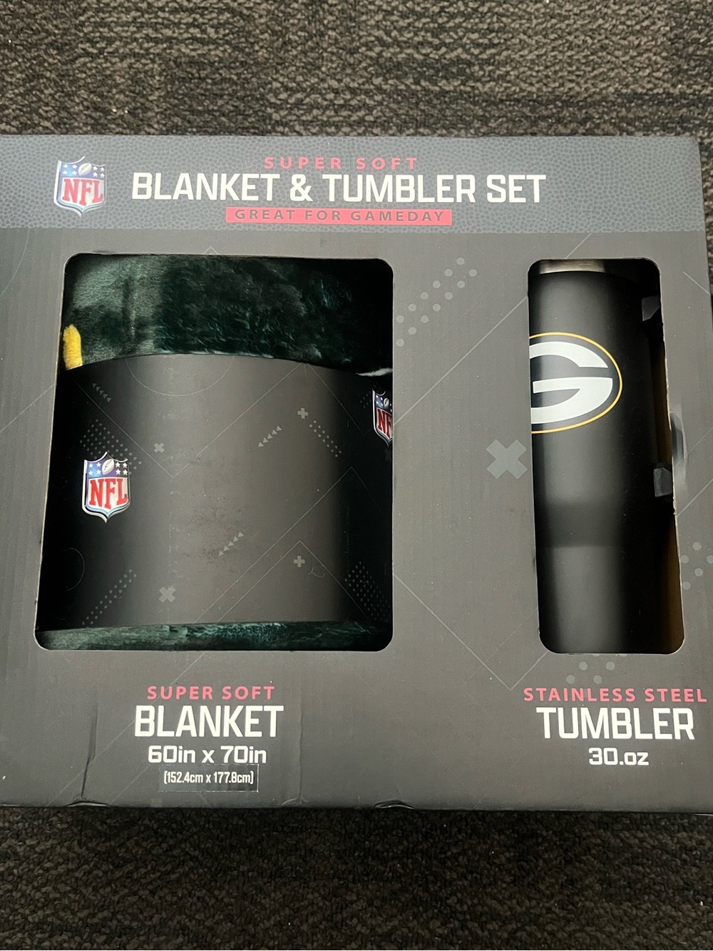 NFL Plush Team Blanket in Dark Green and Black